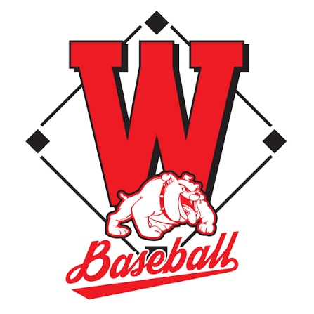 Red W Baseball logo with a white bulldog and black diamond accents