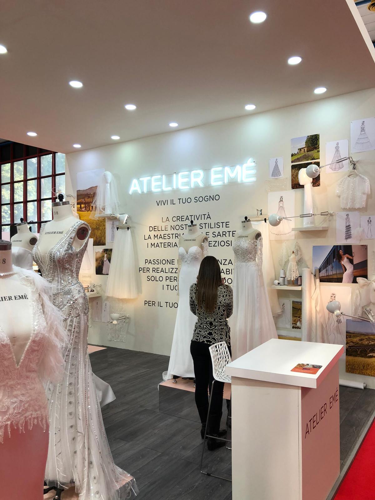 Fiera Tutto Sposi napoli, stand Atelier Emè allestito da Cusano Stand