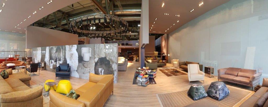 Stand Calia Italia Salone del Mobile Milano, stand allestito da Cusano Stand