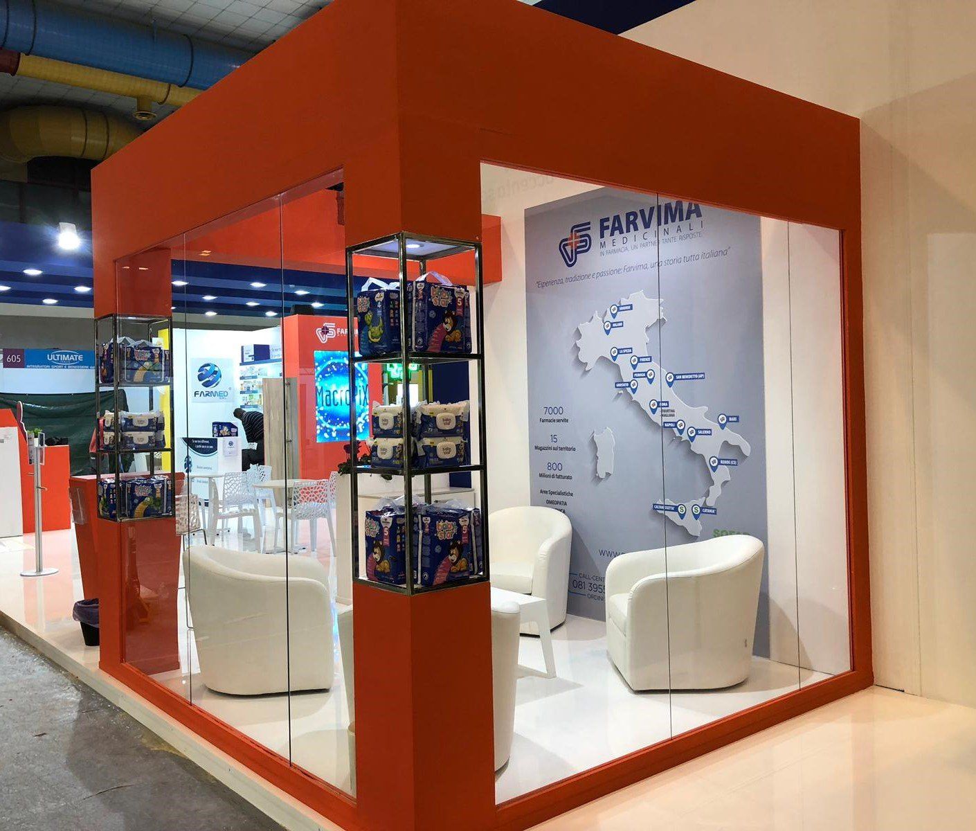 Stand Farvima, Fiera PharmExpo Napoli, Allestrimenti Cusano Stand