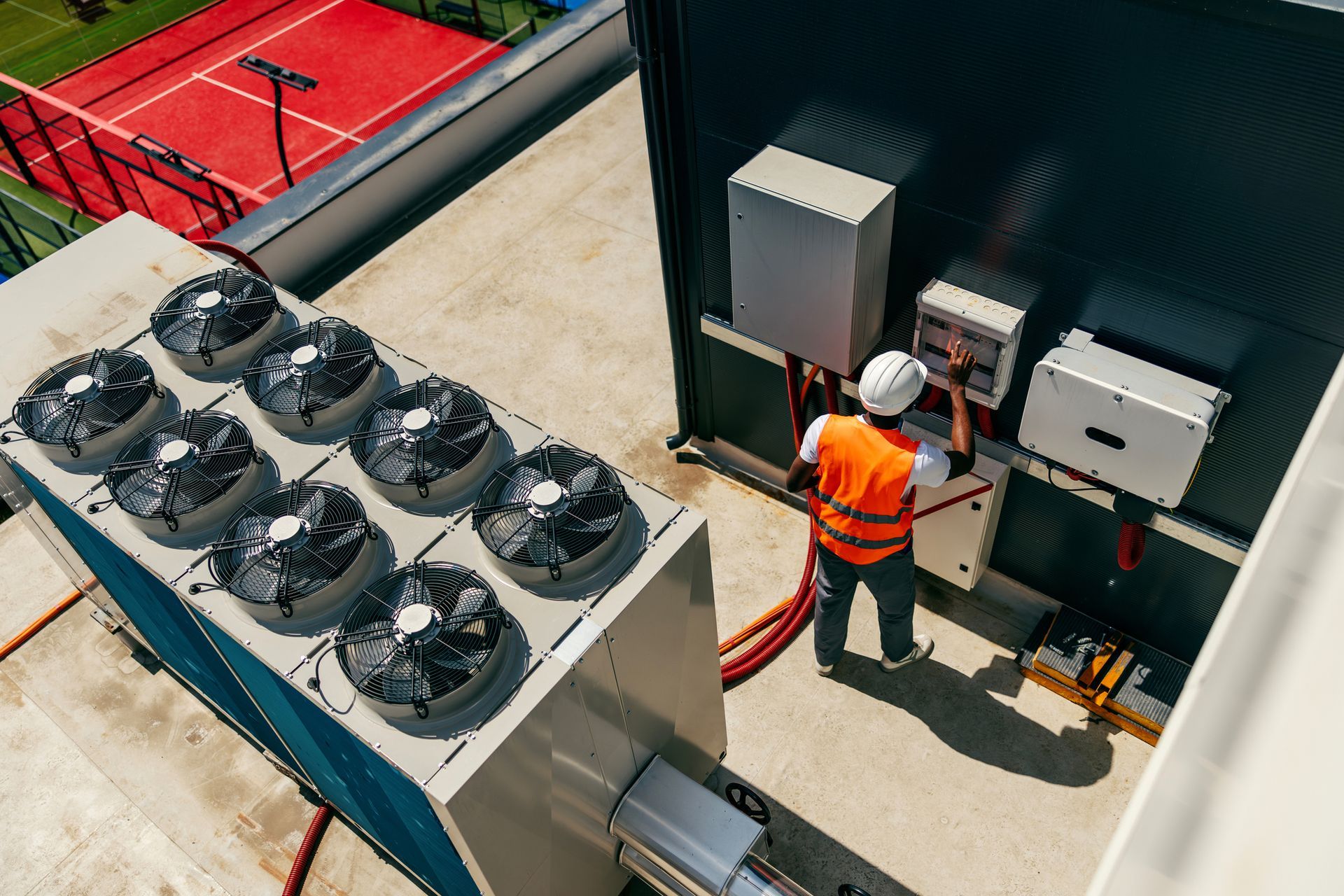 Commercial HVAC equipment serving a Miami business, illustrating AC repair & replacement decisions.