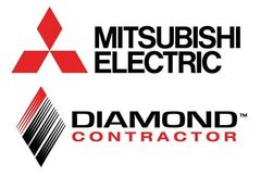 Mitsubishi electric and diamond contractor logos on a white background