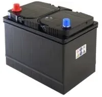 Black car battery with red and blue terminals on top | Sparks Tire & Auto