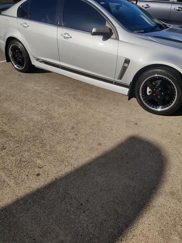 A Silver Car With New Wheels Installed — Budget Tyre Shed In Charmhaven, NSW
