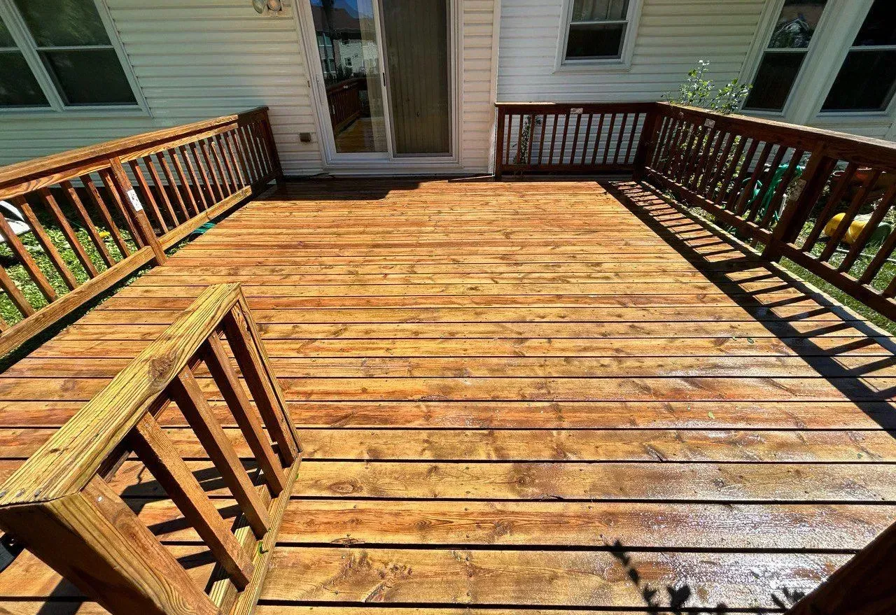 image of a Power washed deck Palatine, IL cleaned by Peter’s Power Wash Services