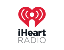 IHeartRadio logo: Red heart with signal waves, text 