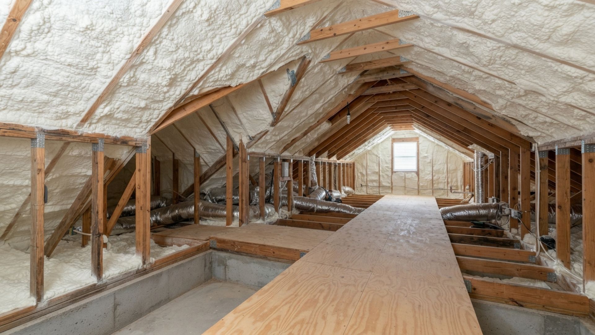 Completed attic work in Tyler Commercial hours by Tyler Spray Foam Pros