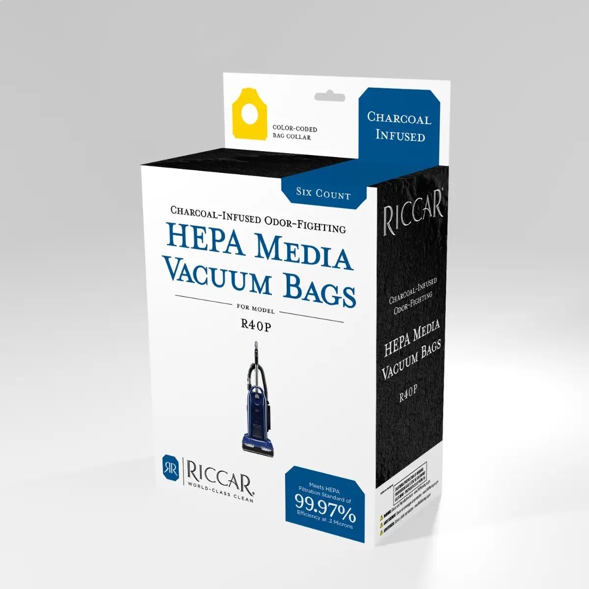Riccar R40 Premium Charcoal-Lined HEPA Media Bags (6-Pack) — RPH-6