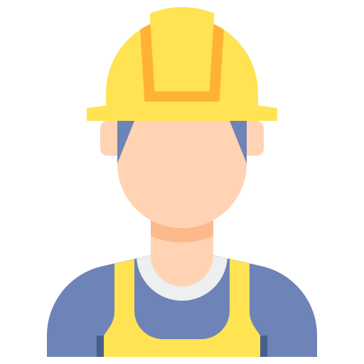 Operaio edile che indossa un casco giallo e una tuta.