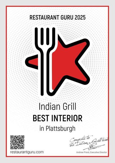 Award certificate: Red star and fork logo for