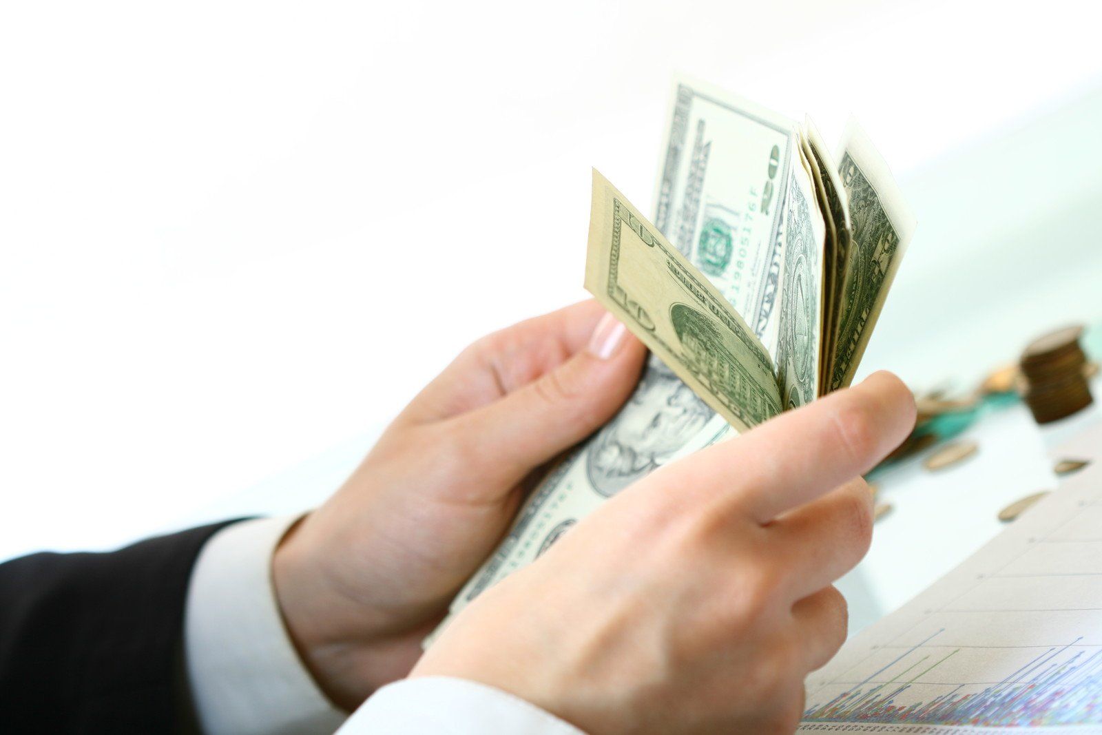 worker holding the money