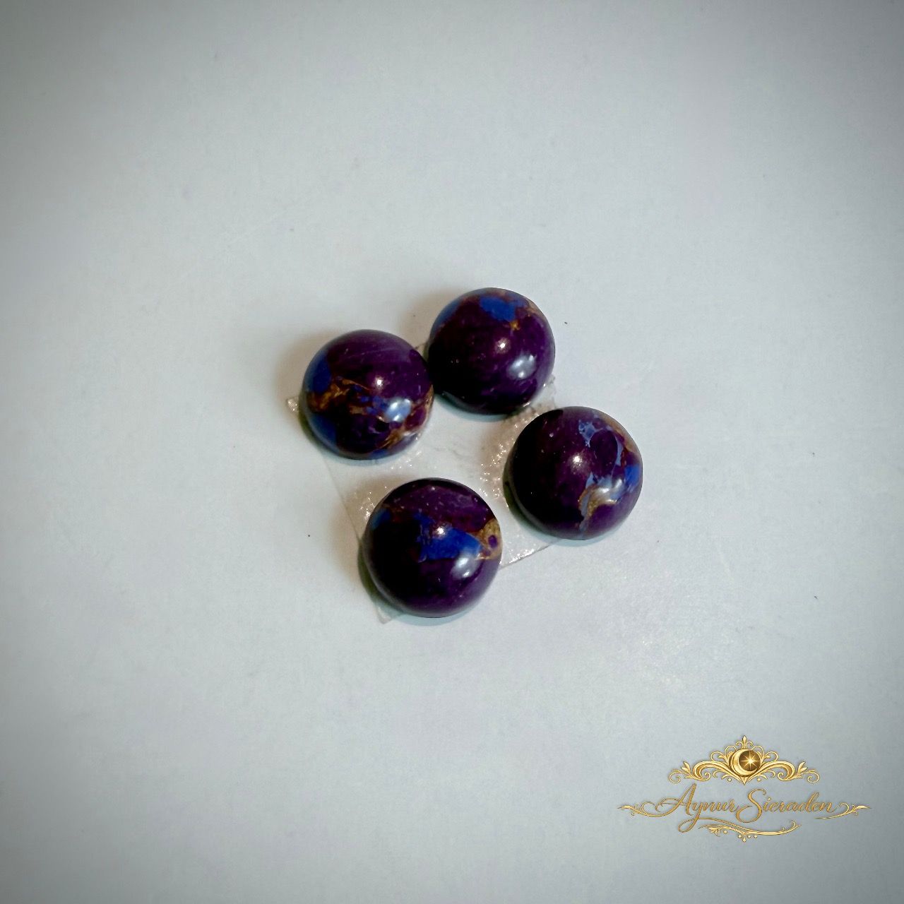Ronde paarse turkoois cabochons voor handgemaakte oorbellen