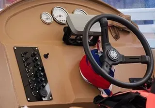 steering wheel of boat