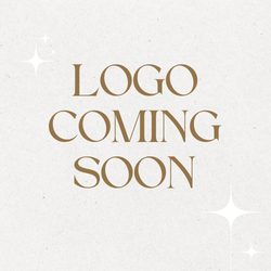 Gold “Logo Coming Soon” text on a light beige background with subtle sparkle accents