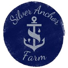 Blue circular logo reading “Silver Anchor Farm” with a silver anchor symbol in the center