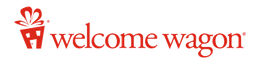 Welcome Wagon logo in red with a gift icon and wordmark on a white background