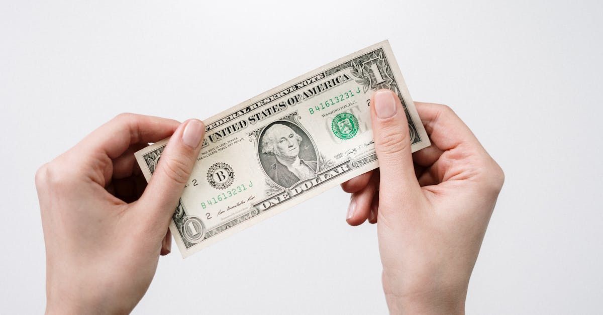 A person is holding a dollar bill in their hands.