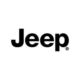 Logotipo negro de Jeep sobre fondo blanco