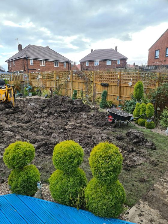 Before installation of fake grass in Neepsend Sheffield