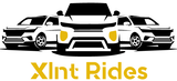 Logo with three black-and-white cars above the yellow text “Xlnt Rides”