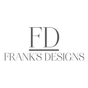 Logo featuring the letters 'FD' above a horizontal line and the text 'FRANK'S DESIGNS' in a minimalist serif font.
