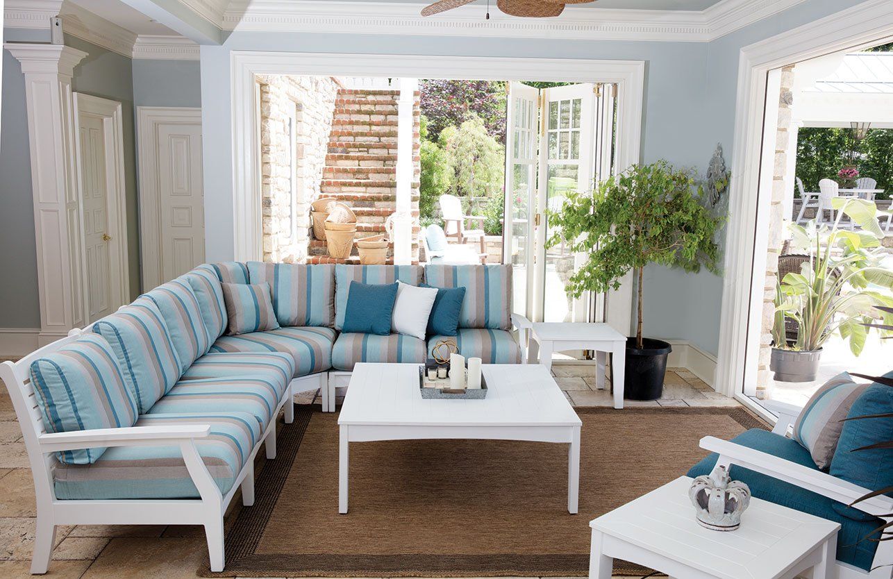 Outdoor weather resistant sectional furniture with square coffee table berlin gardens classic terrace