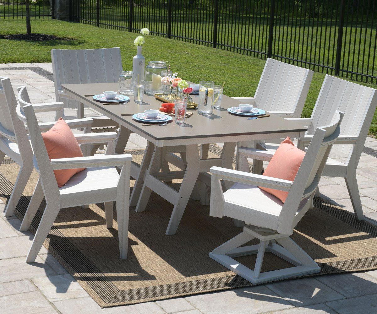 Outdoor Dining Table and Chairs Ohio backyard with amish crafted poly recylced plastic dining table and chairs