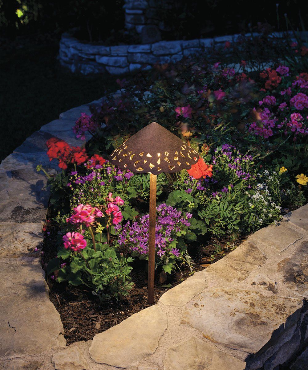 Landscape path lighting Ohio walkway with path lighting and plants