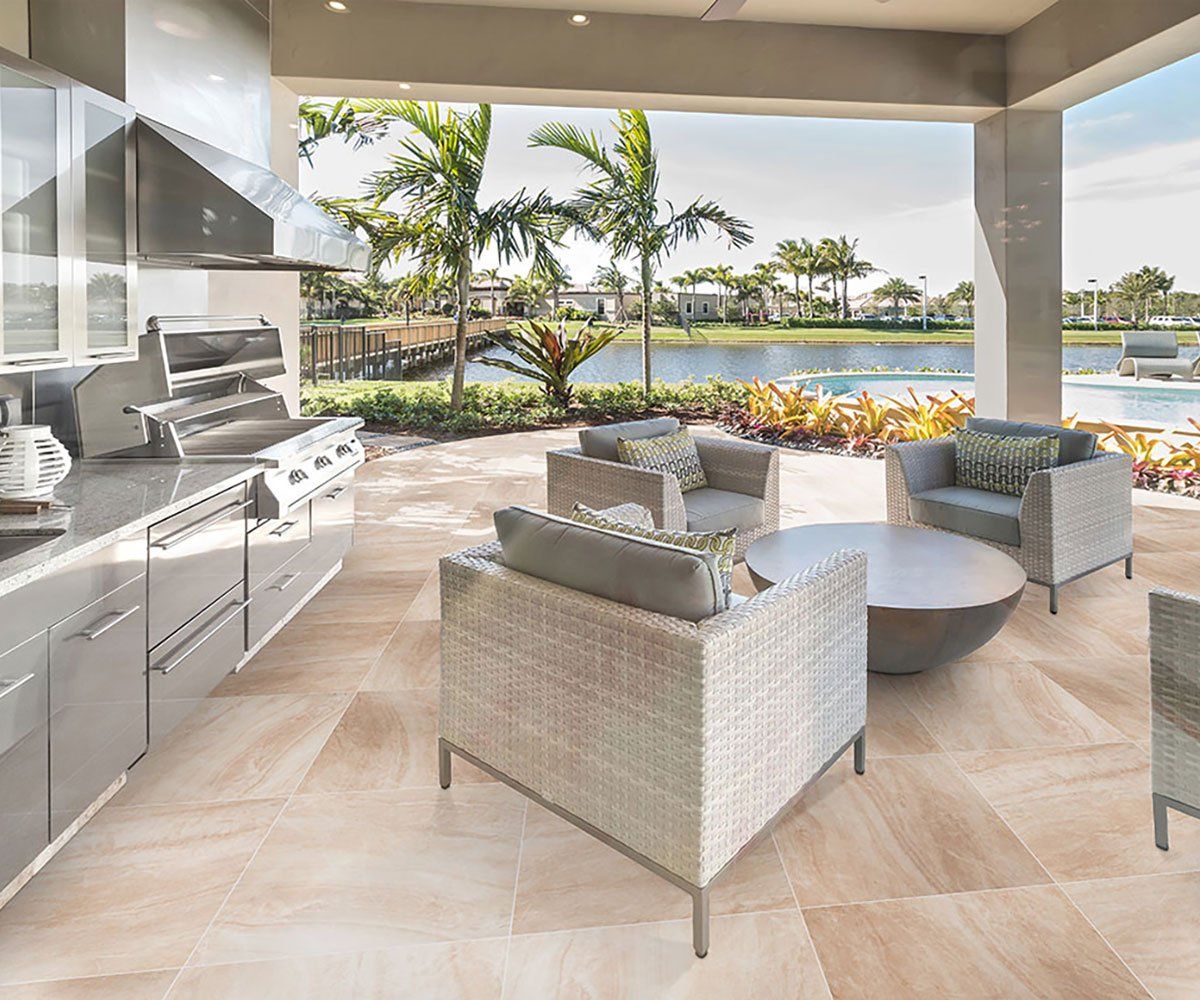 Praia Crema outdoor porcelain tile pavers ohio