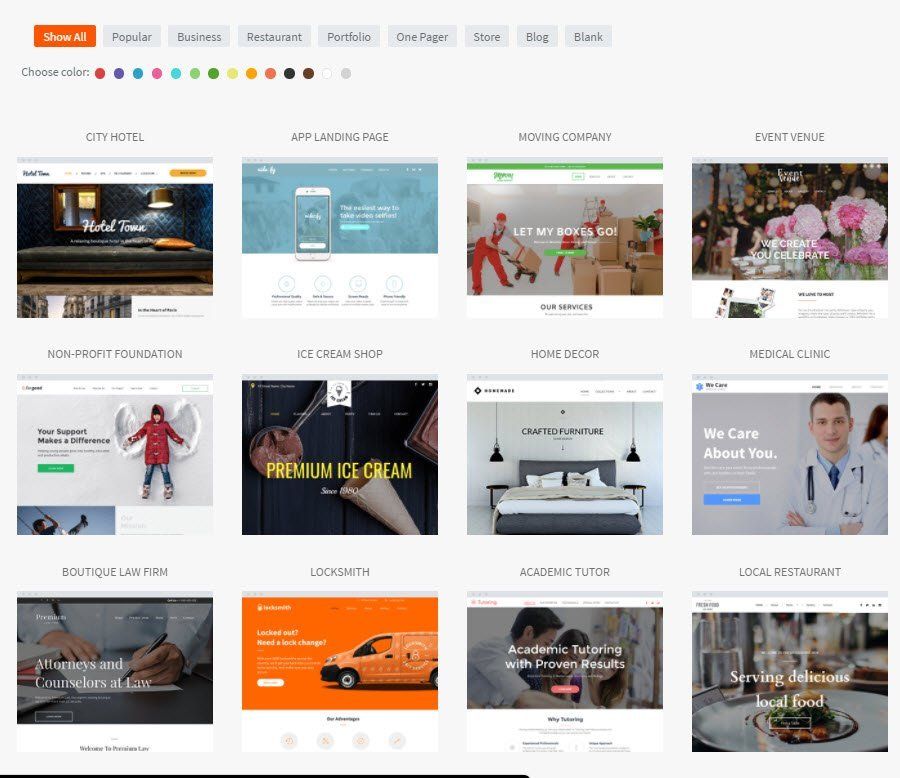 Hundreds of professional website templates for FirstSite