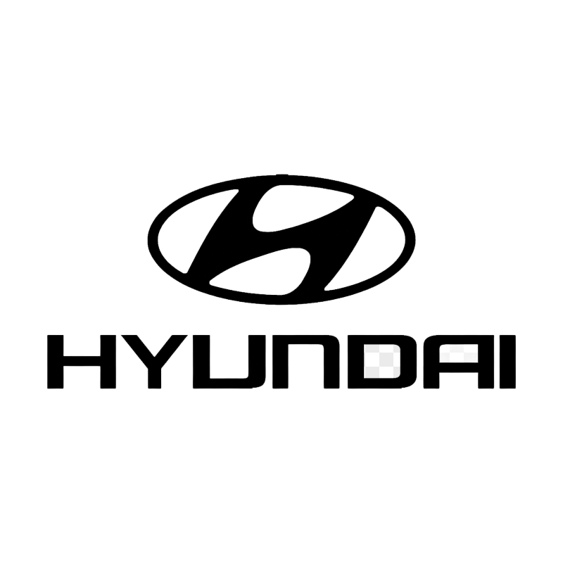 Hyundai logo: black oval with a stylized