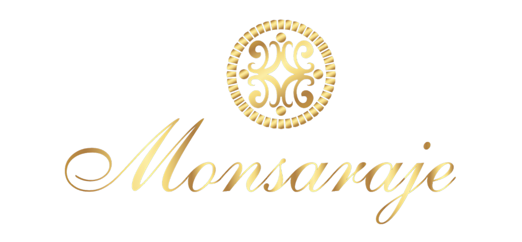 Monsaraje luxury jewelry brand logo in gold with emblem