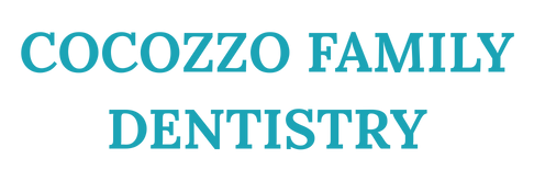 Teal text reading "COCOZZO FAMILY DENTISTRY" centered on a white background.