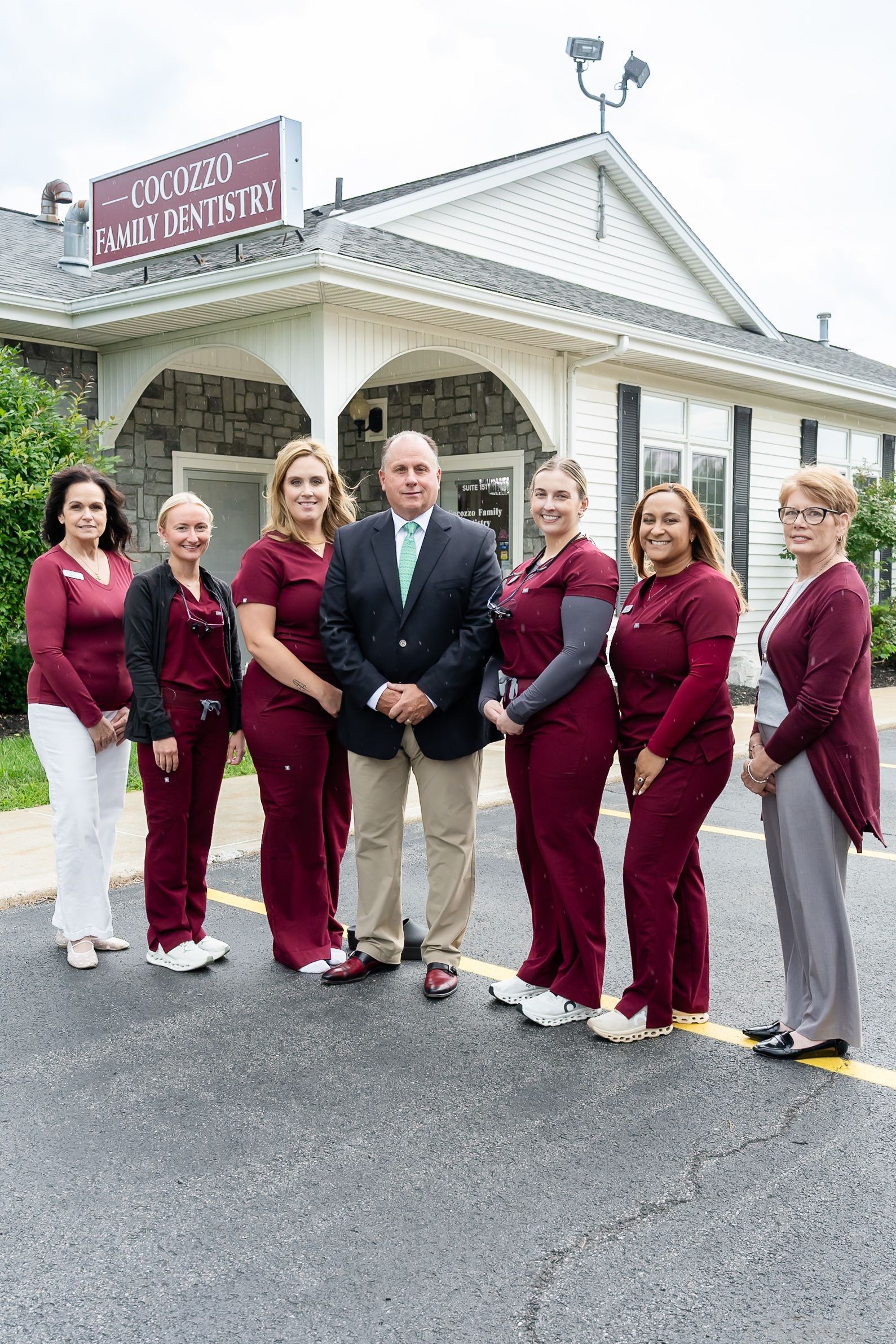 The Cocozzo Family Dentistry team outside the office in Malta, NY
