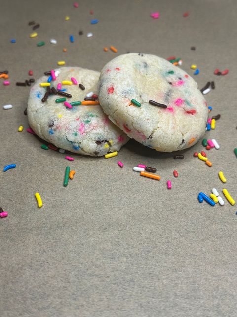 Sugar cookie with rainbow sprinkles