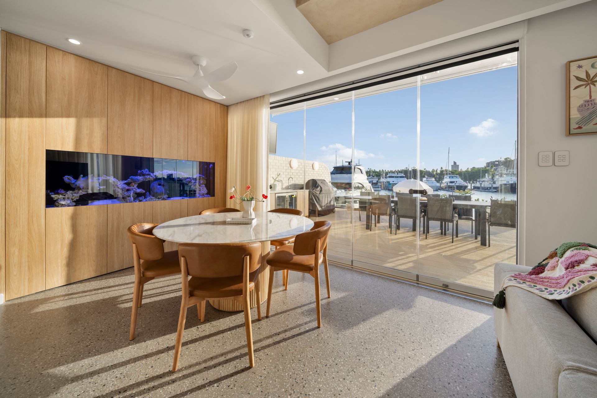 Modern Dining Room With Wood Paneling — Simon Bell Constructions in Alice River, QLD