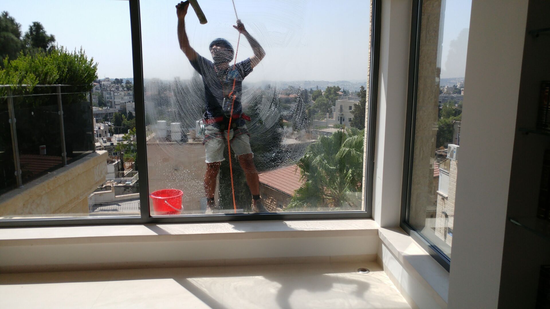 window cleaning at height