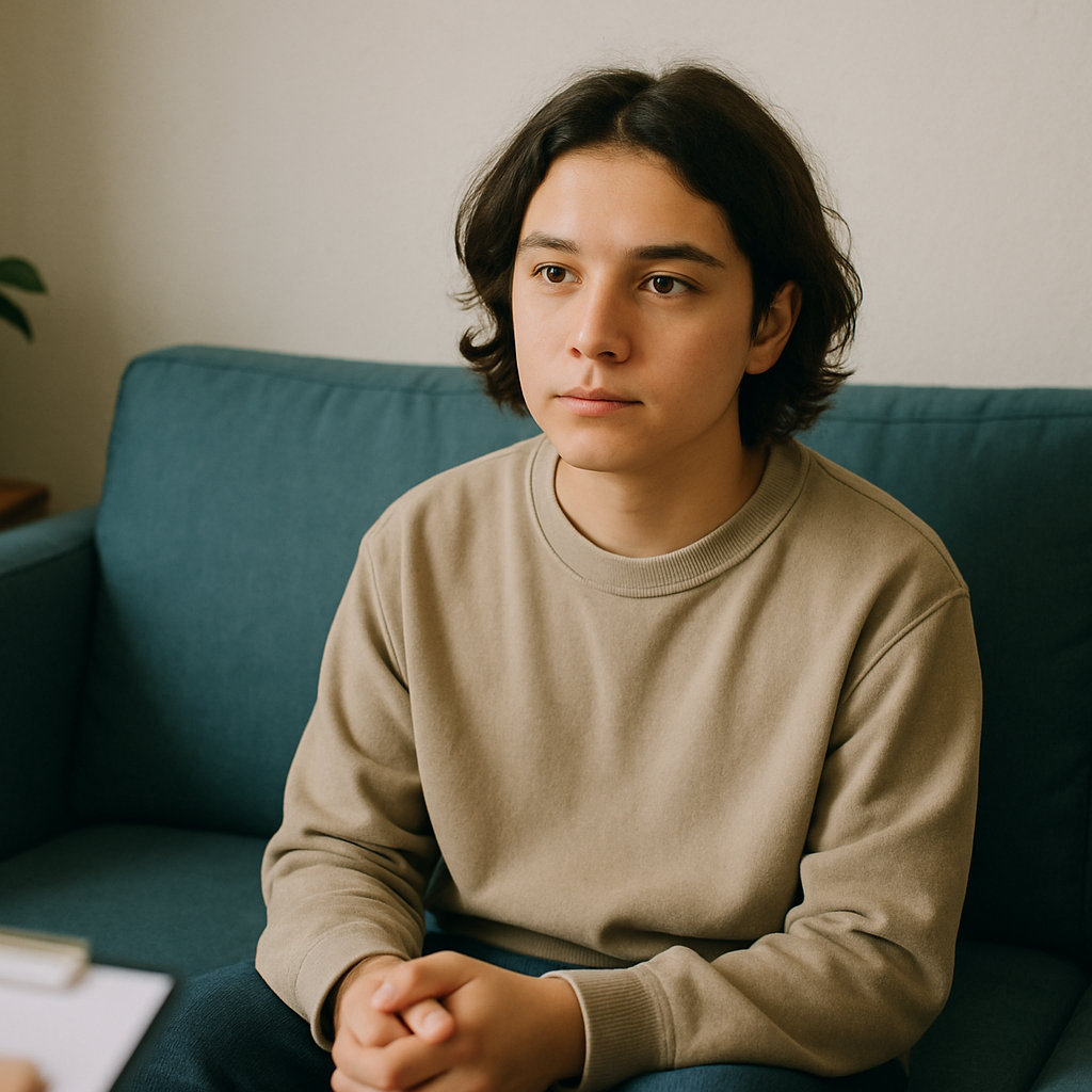 Teen in therapy