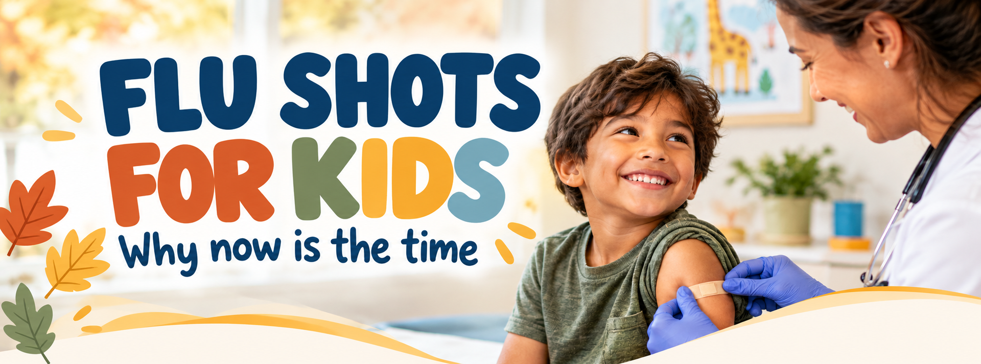 Child getting a flu vaccine