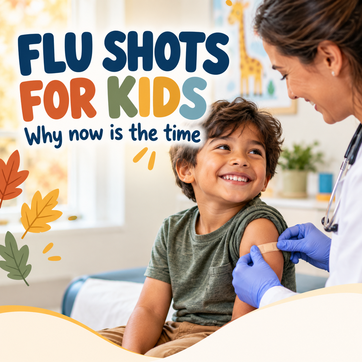 A child receiving a flu vaccine