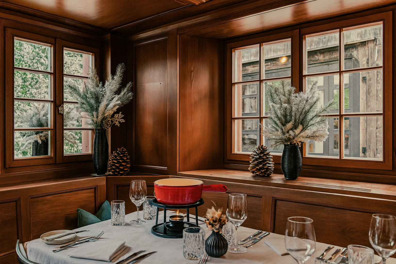 Winterkarte. Fondue. Fondue à discrétion. Raclette