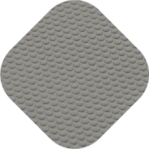Gray, diamond-shaped pad with a textured, rounded bump pattern.