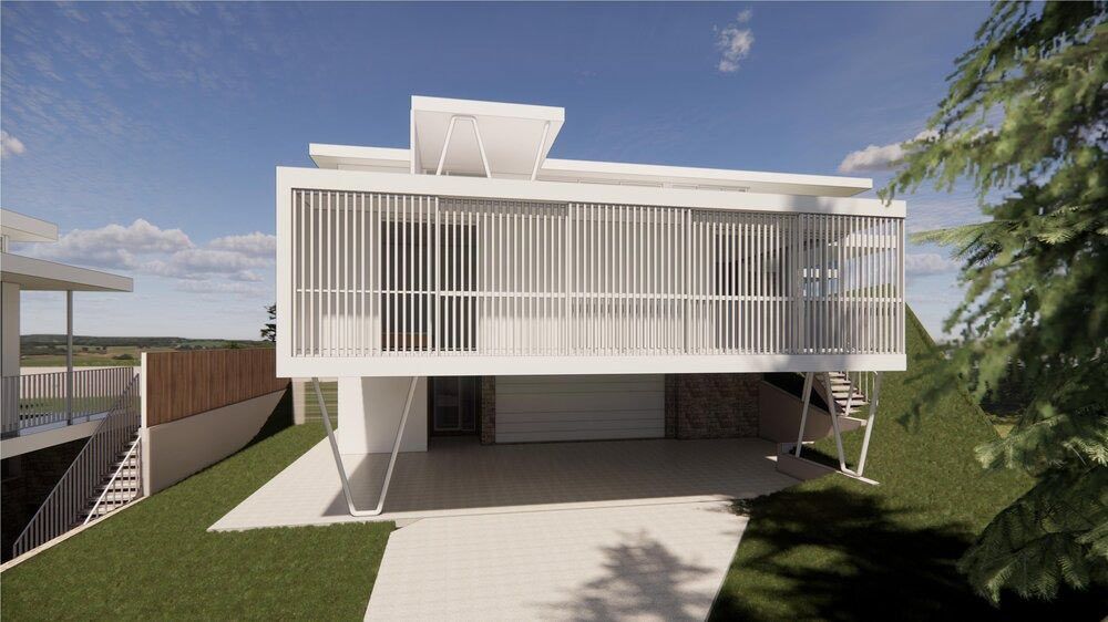 An Artist 's Impression of a White House on a Hill — DeBu Studios In Russell Vale, NSW