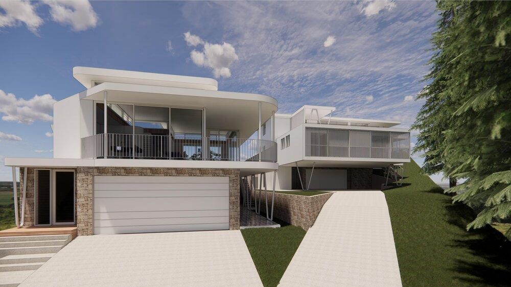 An Artist 's Impression of a Modern House on a Hill — DeBu Studios In Russell Vale, NSW