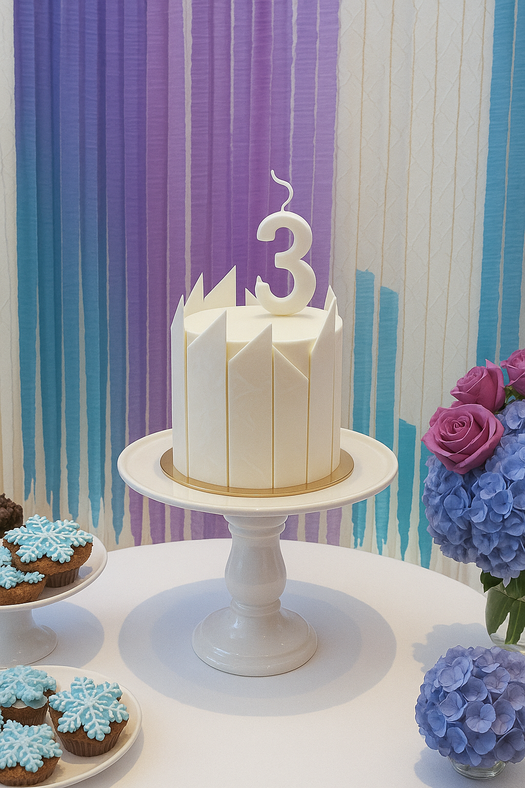 Bolo de aniversário branco 