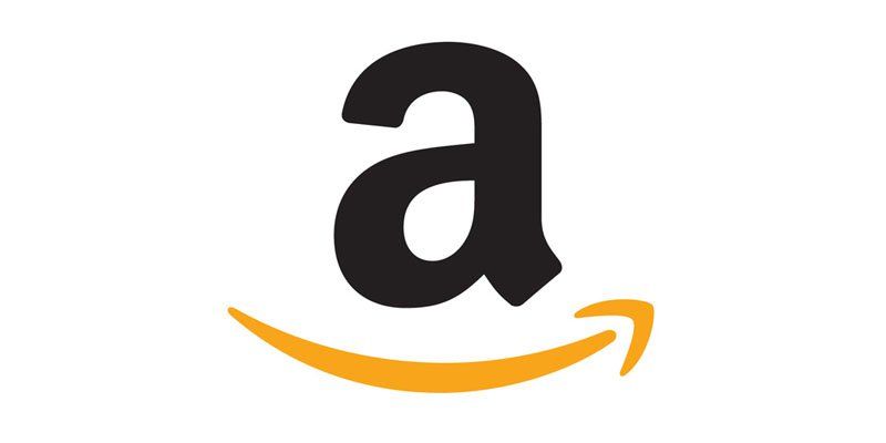 Amazon logo with a black lowercase “a” and orange smile arrow