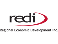 Redi logo with red swoosh and text “Regional Economic Development Inc.”