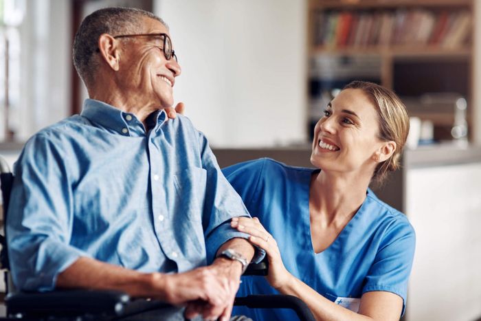 Smiling Senior and Nurse — Denver, CO — RN NOW