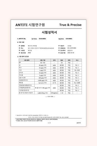 Cosmetic Test Report