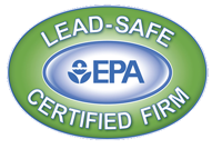 Lead-Safe EPA certified firm logo, green oval with